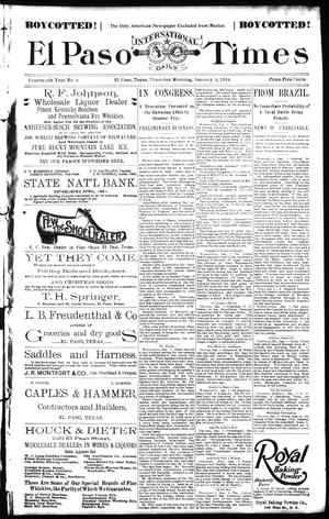 El Paso International Daily Times (El Paso, Tex.), Vol. 14, No. 3, Ed. 1 Thursday, January 4, 1894