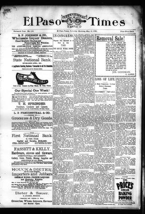 El Paso International Daily Times (El Paso, Tex.), Vol. SIXTEENTH YEAR, No. 119, Ed. 1 Saturday, May 16, 1896