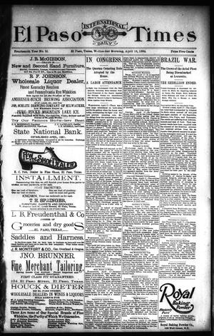 El Paso International Daily Times (El Paso, Tex.), Vol. 14, No. 92, Ed. 1 Wednesday, April 18, 1894