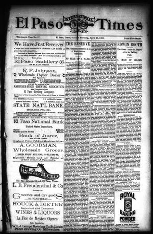 El Paso International Daily Times (El Paso, Tex.), Vol. 13, No. 97, Ed. 1 Sunday, April 23, 1893