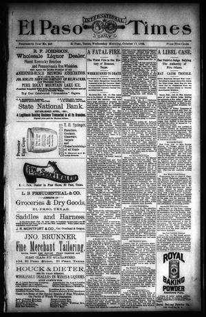 El Paso International Daily Times (El Paso, Tex.), Vol. 14, No. 246, Ed. 1 Wednesday, October 17, 1894
