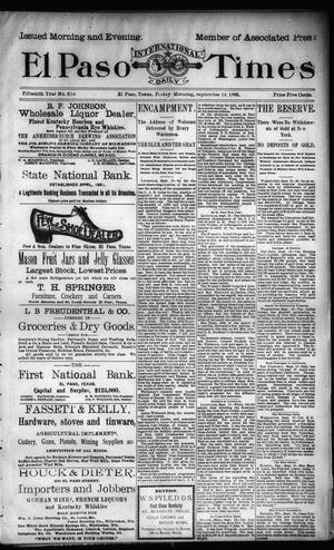 El Paso International Daily Times (El Paso, Tex.), Vol. Fifteenth Year, No. 218, Ed. 1 Friday, September 13, 1895