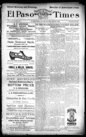 El Paso International Daily Times (El Paso, Tex.), Vol. 15, No. 100, Ed. 1 Saturday, April 27, 1895