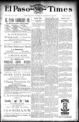 El Paso International Daily Times (El Paso, Tex.), Vol. 11, No. 216, Ed. 1 Thursday, September 24, 1891