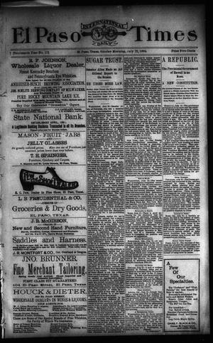 El Paso International Daily Times (El Paso, Tex.), Vol. 14, No. 173, Ed. 1 Sunday, July 22, 1894