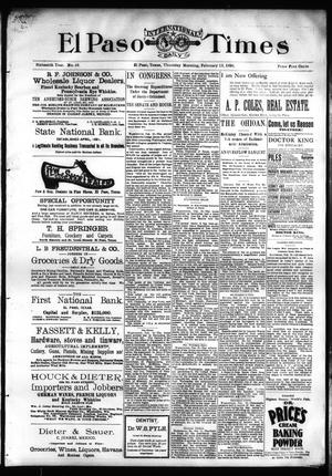 El Paso International Daily Times (El Paso, Tex.), Vol. SIXTEENTH YEAR, No. 38, Ed. 1 Thursday, February 13, 1896
