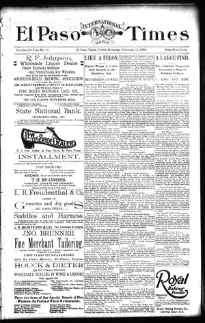 El Paso International Daily Times (El Paso, Tex.), Vol. 14, No. 46, Ed. 1 Friday, February 23, 1894