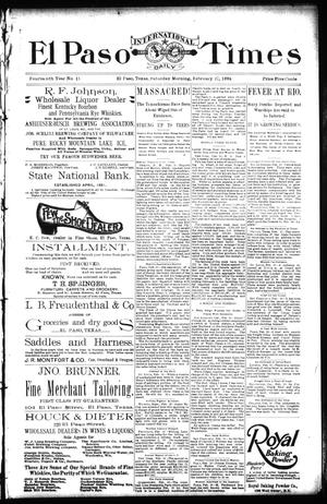 El Paso International Daily Times (El Paso, Tex.), Vol. 14, No. 41, Ed. 1 Saturday, February 17, 1894