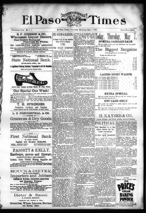 El Paso International Daily Times (El Paso, Tex.), Vol. SIXTEENTH YEAR, No. 111, Ed. 1 Thursday, May 7, 1896