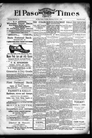 El Paso International Daily Times (El Paso, Tex.), Vol. Fifteenth Year, No. 233, Ed. 1 Tuesday, October 1, 1895