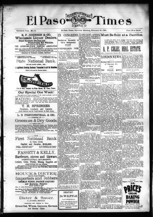 El Paso International Daily Times (El Paso, Tex.), Vol. SIXTEENTH YEAR, No. 52, Ed. 1 Saturday, February 29, 1896
