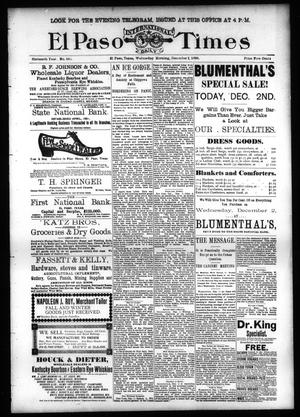 El Paso International Daily Times (El Paso, Tex.), Vol. SIXTEENTH YEAR, No. 291, Ed. 1 Wednesday, December 2, 1896