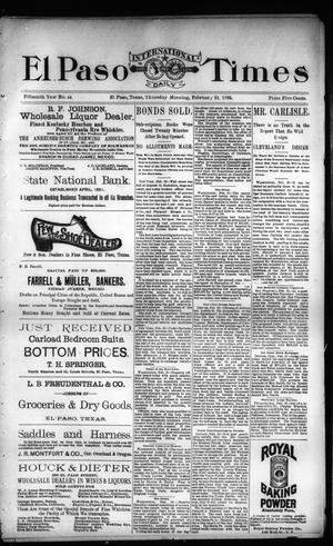 El Paso International Daily Times (El Paso, Tex.), Vol. 15, No. 44, Ed. 1 Thursday, February 21, 1895
