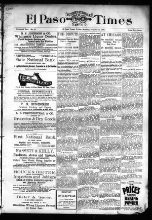 El Paso International Daily Times (El Paso, Tex.), Vol. SIXTEENTH YEAR, No. 15, Ed. 1 Friday, January 17, 1896