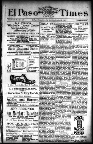El Paso International Daily Times (El Paso, Tex.), Vol. 14, No. 253, Ed. 1 Thursday, October 25, 1894