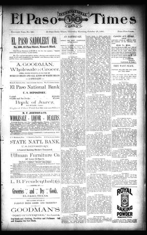 El Paso International Daily Times (El Paso, Tex.), Vol. 11, No. 246, Ed. 1 Thursday, October 29, 1891