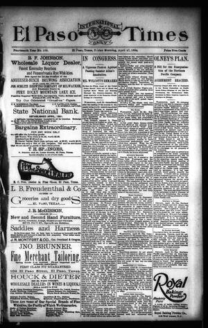 El Paso International Daily Times (El Paso, Tex.), Vol. 14, No. 100, Ed. 1 Friday, April 27, 1894