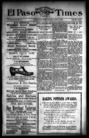 El Paso International Daily Times (El Paso, Tex.), Vol. 14, No. 195, Ed. 1 Friday, August 17, 1894