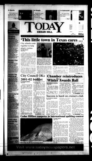 Primary view of object titled 'Today Cedar Hill (Duncanville, Tex.), Vol. 36, No. 27, Ed. 1 Thursday, September 20, 2001'.