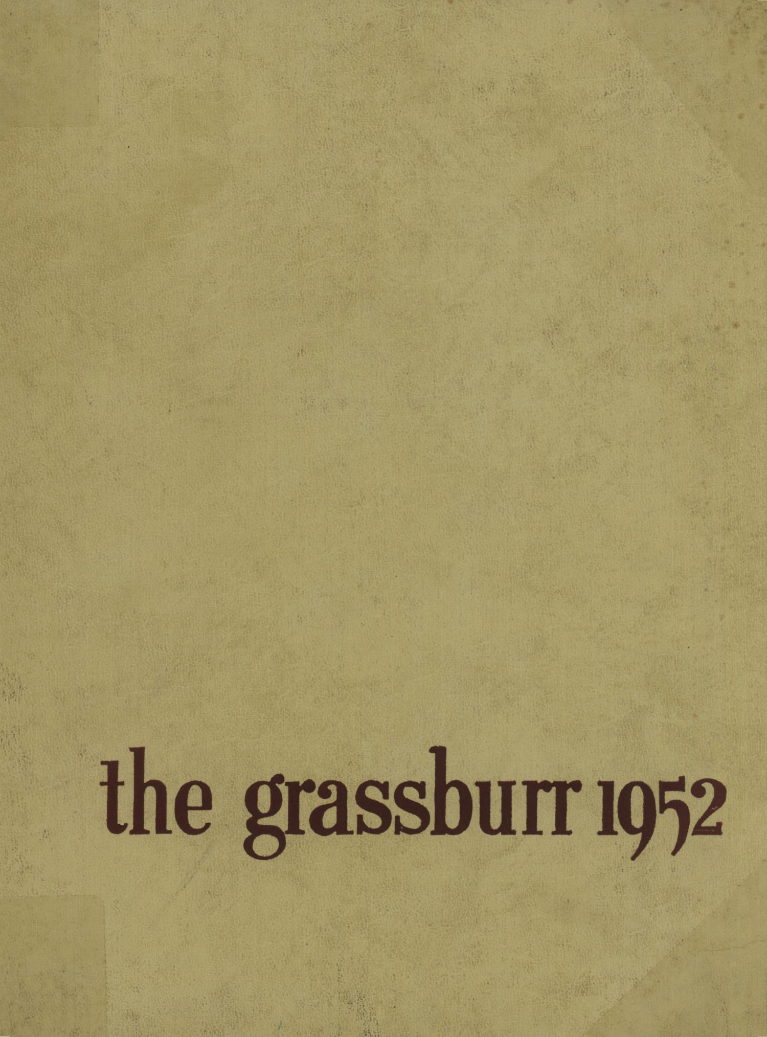 The Grassburr, Yearbook of Tarleton State College, 1952
                                                
                                                    Front Cover
                                                