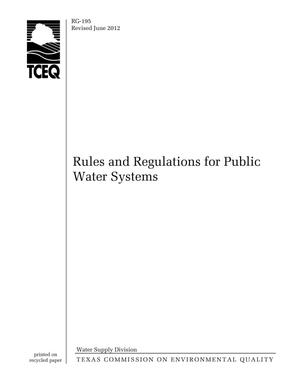 Rules and Regulations for Public Water Systems