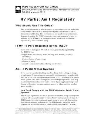 RV Parks : Am I Regulated?