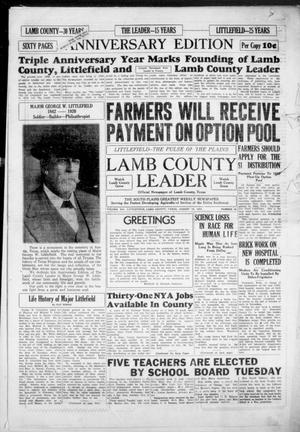 Primary view of object titled 'Lamb County Leader (Littlefield, Tex.), Vol. 16, No. 20, Ed. 1 Thursday, August 18, 1938'.