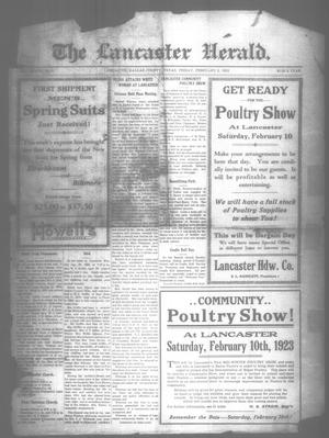 Primary view of object titled 'The Lancaster Herald. (Lancaster, Tex.), Vol. 37, No. 2, Ed. 1 Friday, February 2, 1923'.