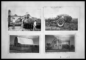 Men and Farm Equipment; Farm Equipment; Barn and House Exterior; Barn and House Exterior