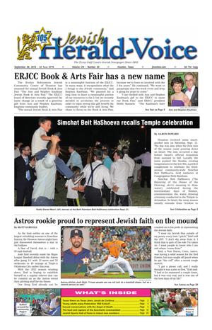 Jewish Herald-Voice (Houston, Tex.), Vol. 106, No. 30, Ed. 1 Thursday, September 26, 2013
