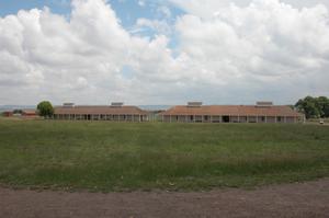 Fort Davis, view of enlisted mens barracks taken from Officers Quarters