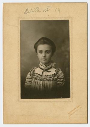 [Photograph of Edith Wilson, Age 14]