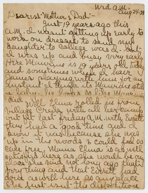 [Letter from Edith Wilson Sutherlin to her parents, August 24, 1927]