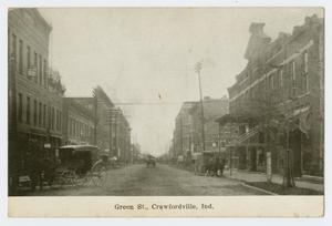 Primary view of object titled '[Photograph of Green Street, Crawfordsville, Indiana]'.