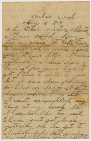 [Letter from Sophia Wilson to her sister, August 4, 1909]