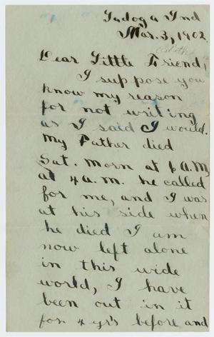 [Letter from Edgar B. Sutherlin to Edith Wilson, March 3, 1902]
