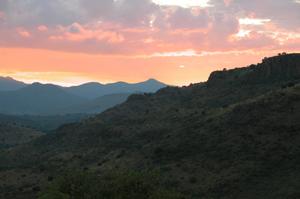 Davis Mountains State Park, view from Skyline Drive at sunset