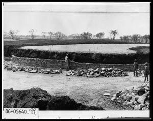 Primary view of object titled 'Construction of Retaining Wall'.
