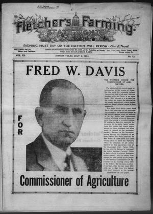 Primary view of object titled 'Fletcher's State Rights Farming. (Hondo, Tex.), Vol. 12, No. 12, Ed. 1 Sunday, July 1, 1934'.