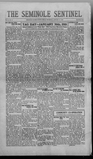 Primary view of object titled 'The Seminole Sentinel (Seminole, Tex.), Vol. 11, No. 51, Ed. 1 Thursday, January 17, 1918'.