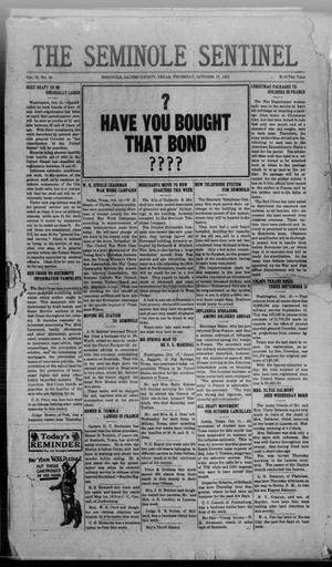 The Seminole Sentinel (Seminole, Tex.), Vol. 12, No. 38, Ed. 1 Thursday, October 17, 1918