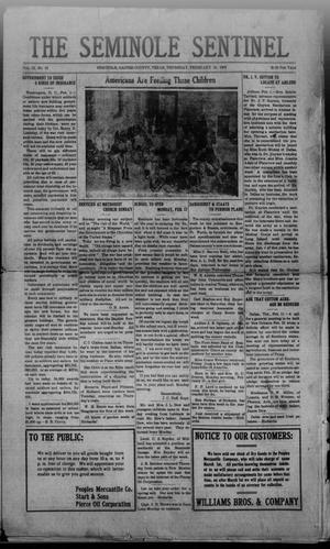 The Seminole Sentinel (Seminole, Tex.), Vol. 12, No. 52, Ed. 1 Thursday, February 13, 1919