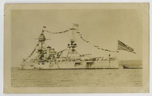 Primary view of object titled '[Photograph of U.S.S. Texas in Full Dress]'.