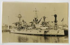 [Photograph of U.S.S. Texas at Dock]