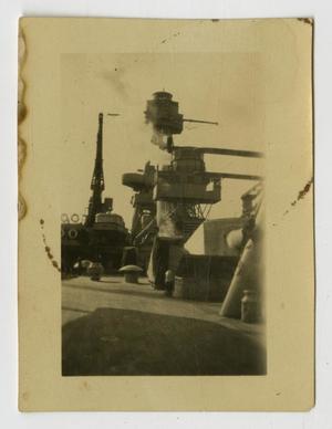 [Photograph of U.S.S. Texas from Deck]
