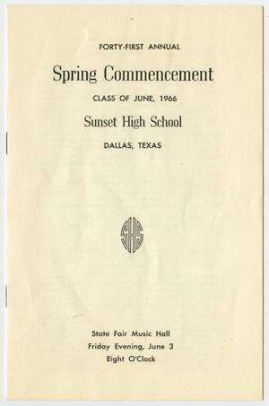 Forty-First Annual Spring Commencement: Class of June, 1966