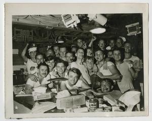 [Photograph of U.S.S. Texas Crew on V-J Day]