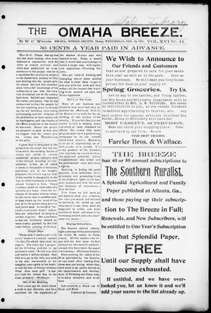 The Omaha Breeze. (Omaha, Tex.), Vol. 16, No. 14, Ed. 1 Wednesday, February 14, 1912