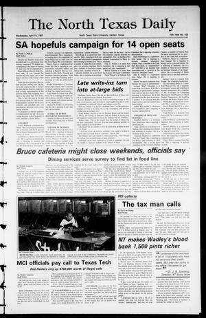 The North Texas Daily (Denton, Tex.), Vol. 70, No. 100, Ed. 1 Wednesday, April 15, 1987