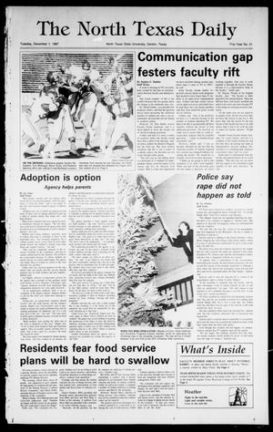 The North Texas Daily (Denton, Tex.), Vol. 71, No. 51, Ed. 1 Tuesday, December 1, 1987